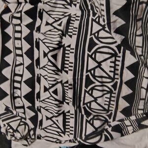 Black and White Geometric Patterned Fabric